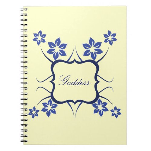 Goddess Floral Notebook Blue Notebook