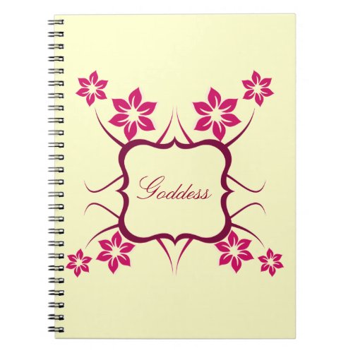 Goddess Floral Notebook Pink Notebook