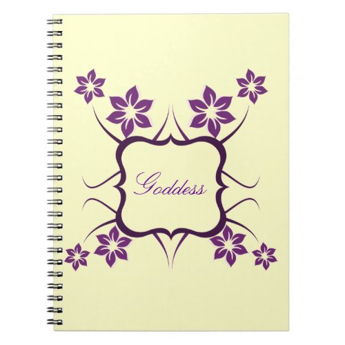Goddess Floral Notebook Purple Notebook