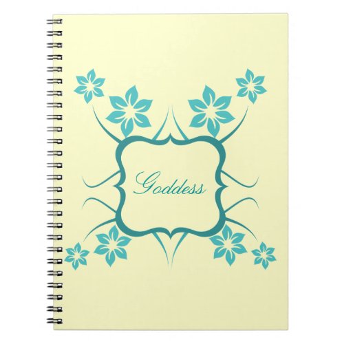 Goddess Floral Notebook Teal Notebook