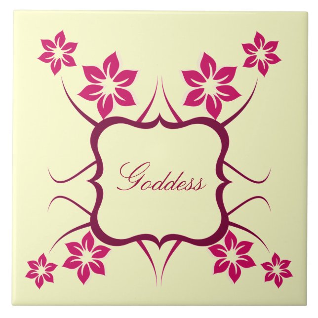 Goddess Floral Tile, Pink Tile (Front)
