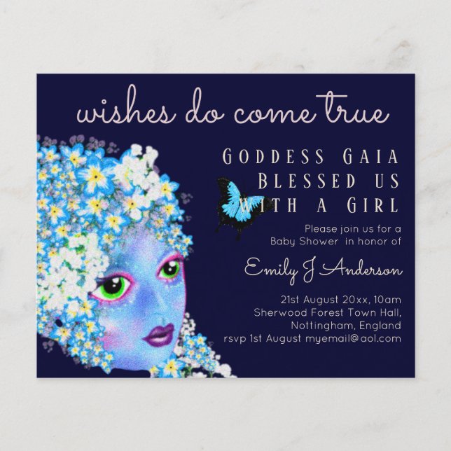 Goddess GAIA Fantasy Art Flower Baby Shower (Front)