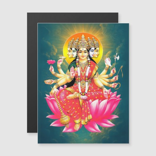 Goddess Gayatri Devi Hindu Deity Flexible Magnet (Front/Back)