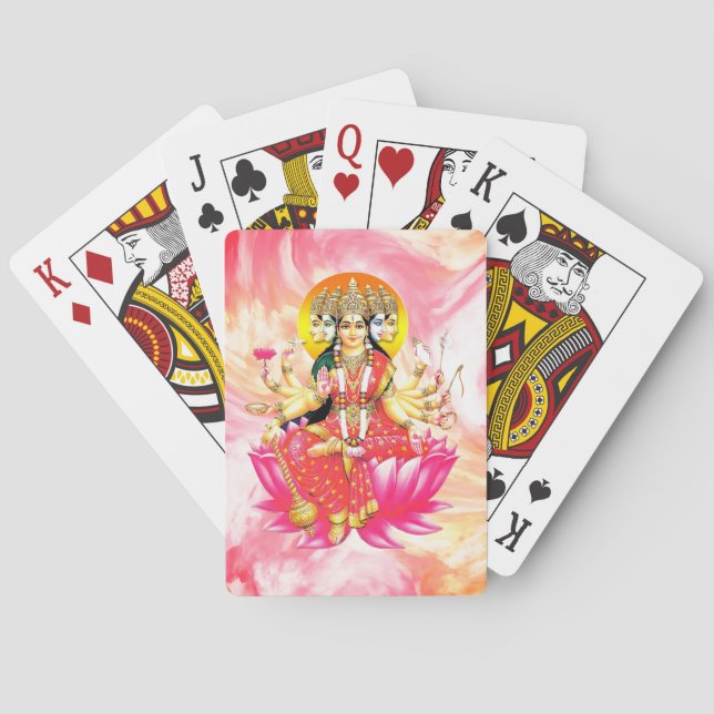 Goddess Gayatri Devi Hindu Deity Poker Cards (Back)