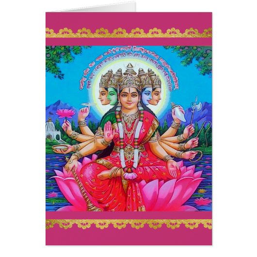 Goddess Gayatri Devi Veda Mata Deity Cards (Front)