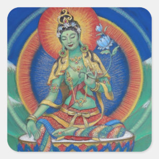 Goddess Green Tara Square Sticker