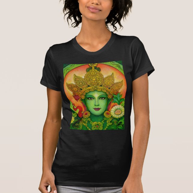 Goddess Green Tara's Face T-Shirt (Front)