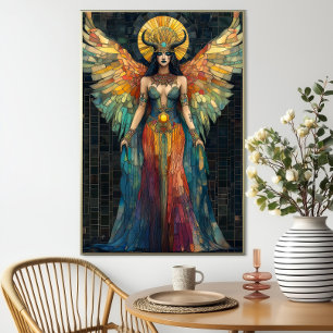 Goddess Hathor Egyptian Mosaic Art Nouveau Poster