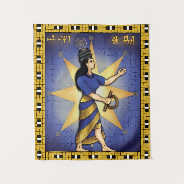 Goddess Inanna - Ishtar Tapestry Wall Hanging (Front)