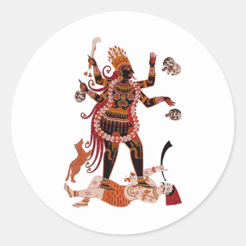 Goddess Kali Classic Round Sticker