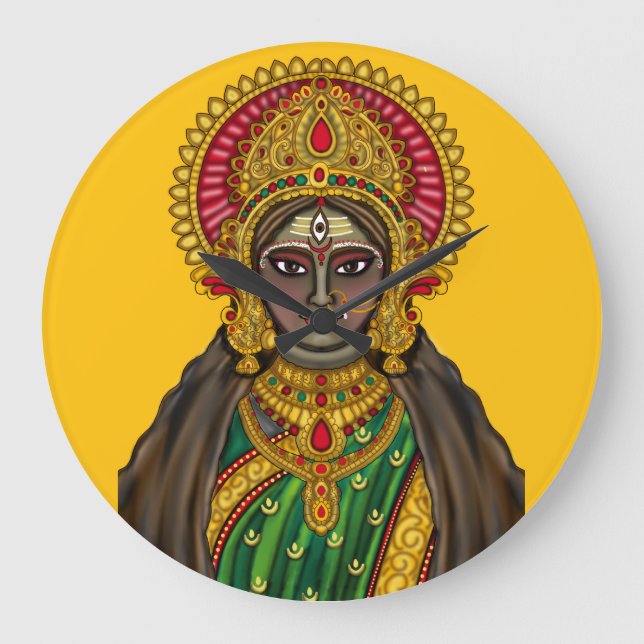 Goddess Kali Face Wall Clock (Front)