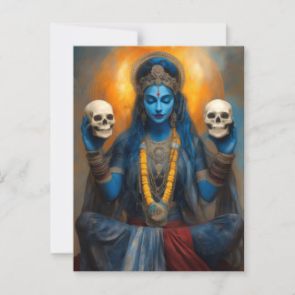 Goddess Kali Ma in Meditation Modern Fantasy Postcard