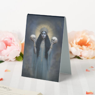 Goddess Kali Surreal Blue Vintage Style Portrait Table Tent