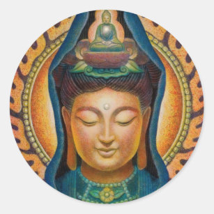 Goddess Kuan Yin's Flame Classic Round Sticker