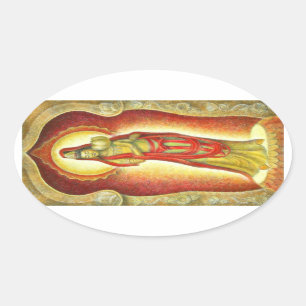 Goddess Kuan Yin's Lotus Oval Sticker