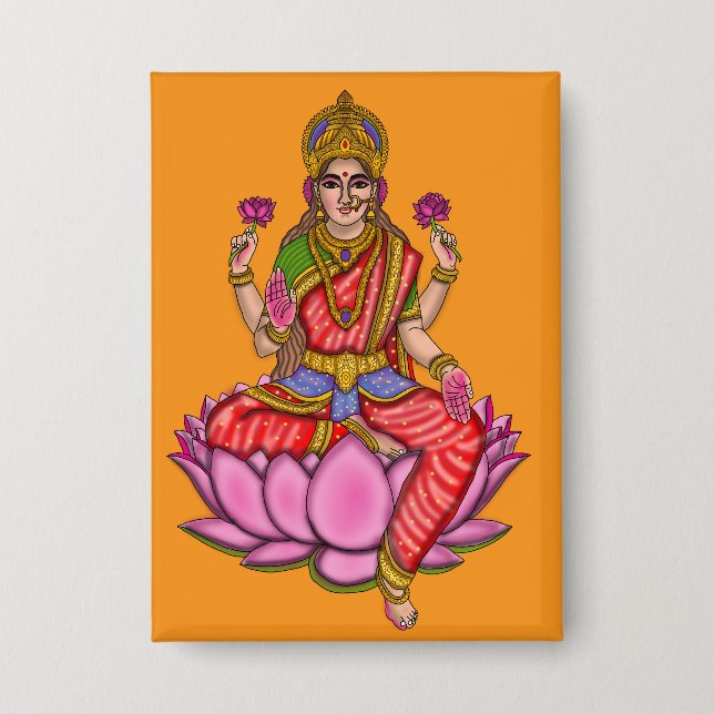 Goddess Lakshmi Button (Front)