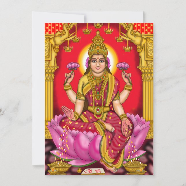 Goddess Lakshmi Greeting Card (Front)