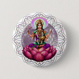Goddess Lakshmi mandala Pinback Button