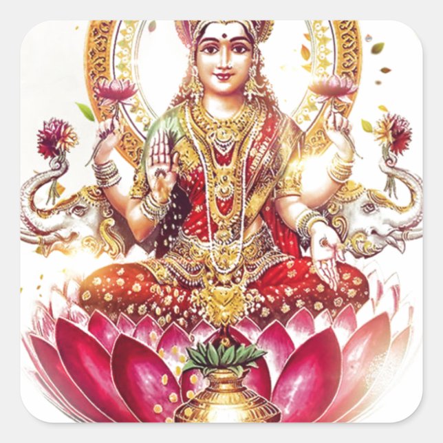 GODDESS LAKSHMI SQUARE STICKER (Front)