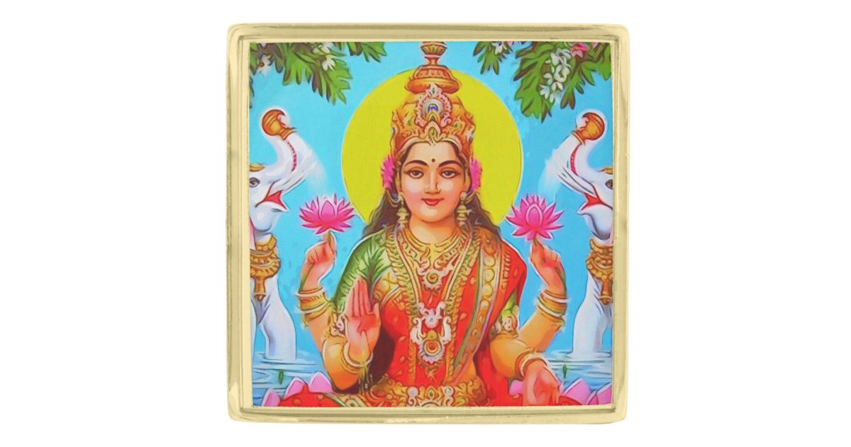 Goddess Lakshmi White Elephants Diwali Painting Gold Finish
