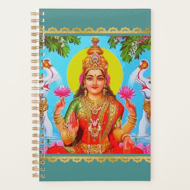 Goddess Lakshmi White Elephants Diwali Painting Planner (Front)
