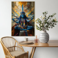 Goddess Maa Kali Colorful Abstract Hindu Portrait