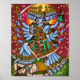 Goddess Mahakali Poster Fierce Hindu Devi Kali S