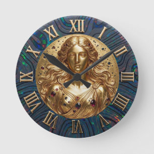 Goddess Nyx Black Opal Dial Pocket Round Clock