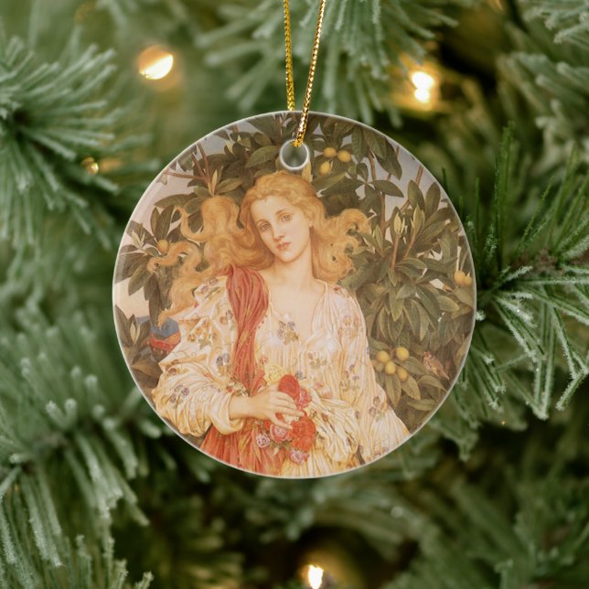 Goddess of Blossoms and Flowers, Flora by Morgan Ceramic Ornament (Tree)