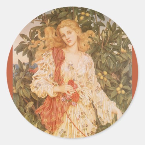 Goddess of Blossoms and Flowers Flora by Morgan Classic Round Sticker