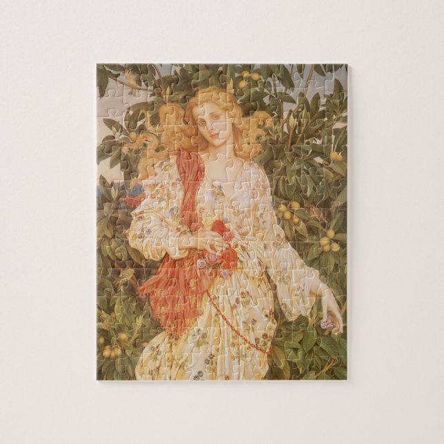 Goddess of Blossoms and Flowers, Flora by Morgan Jigsaw Puzzle (Vertical)
