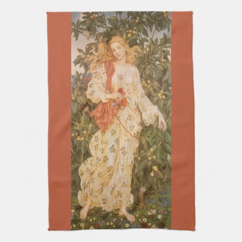 Goddess of Blossoms and Flowers Flora by Morgan Kitchen Towel