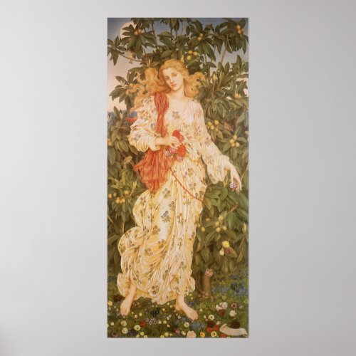 Goddess of Blossoms and Flowers Flora by Morgan Poster