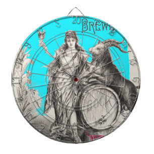 Goddess of Bock Beer With Goat Dartboard Darts