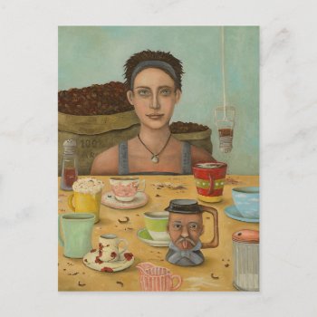 Goddess Of Coffee Postcard by paintingmaniac at Zazzle