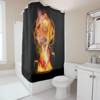 KOI FISH OVER FLOWING SHOWER CURTAIN