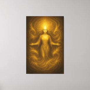 Goddess of Golden Revelation – Radiant Light Aura  Canvas Print