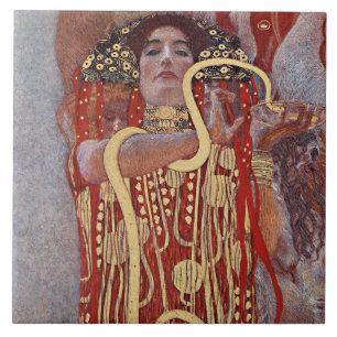 Goddess of Health, Hygieia (Salus), Gustav Klimt Ceramic Tile
