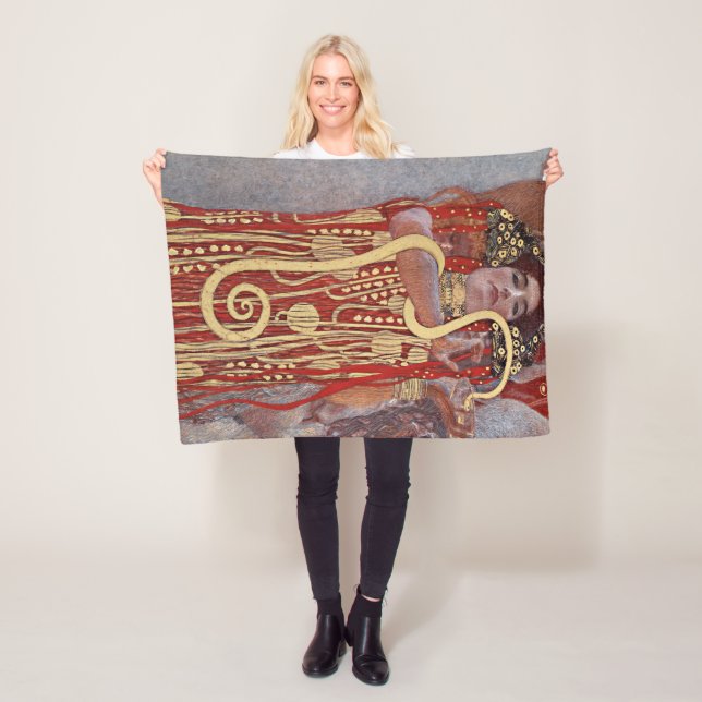Goddess of Health, Hygieia (Salus), Gustav Klimt Fleece Blanket (In Situ)