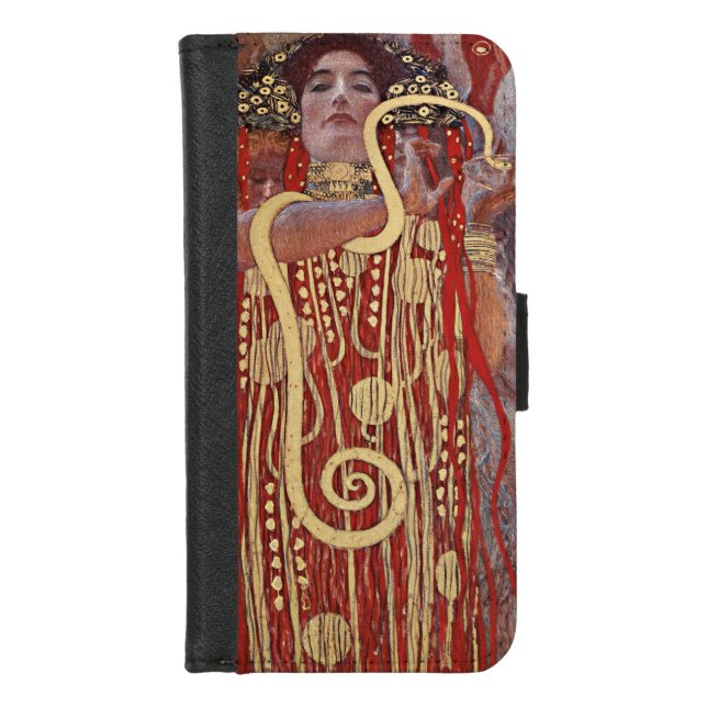 Goddess of Health, Hygieia (Salus), Gustav Klimt iPhone Wallet Case (Front)
