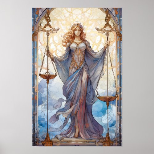 Goddess of Justice Symbolizing Balance and Streng Poster