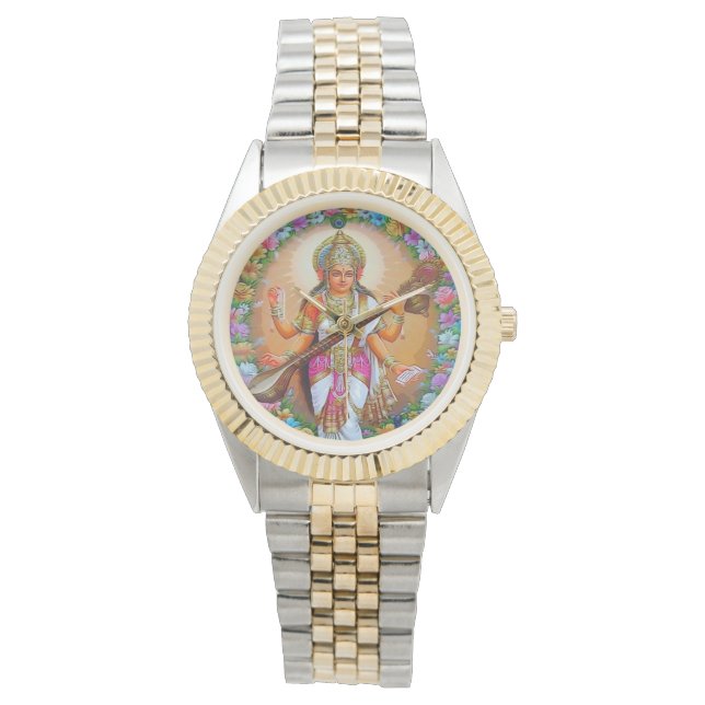 Goddess of Knowledge Saraswati Hindu Divinity Watch (Front)