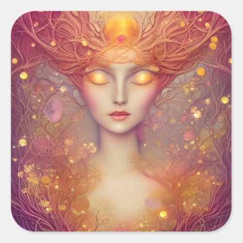 Goddess of Light Square Sticker