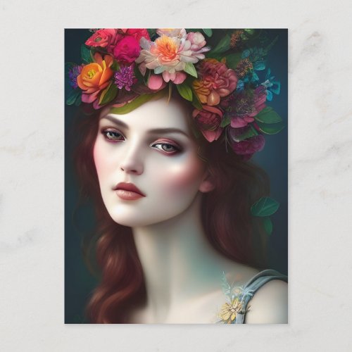 Goddess of Love Stunning Flower Portrait   Postcard