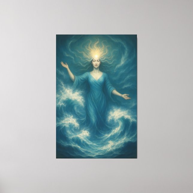  Goddess of Oceanic Radiance – Tidal Light Aura Ar Canvas Print (Front)