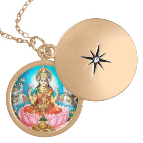 Goddess of Prosperity Lakshmi Gold Plated Necklace