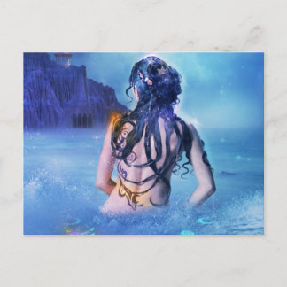 Goddess of sea and night postcard