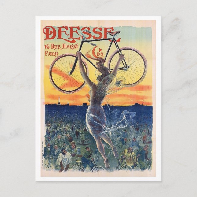 Goddess of the Bicycle, Advertisement, Vintage Postcard (Front)