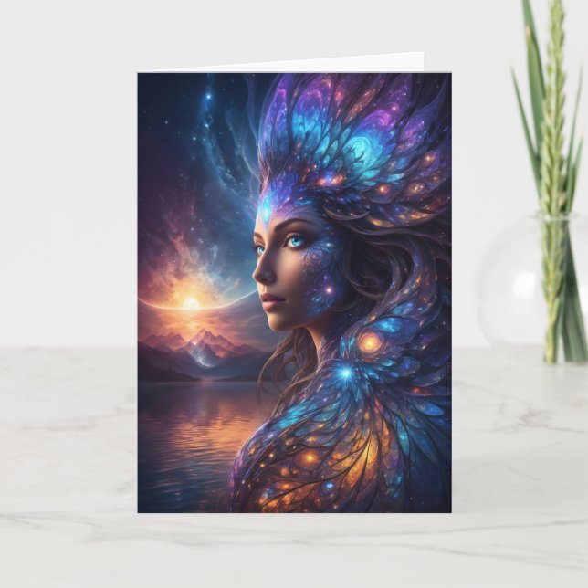 Goddess Of The Cosmos Greeting Cards (Front)