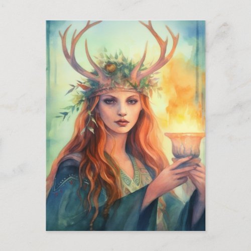 Goddess of the summer solstice postcard